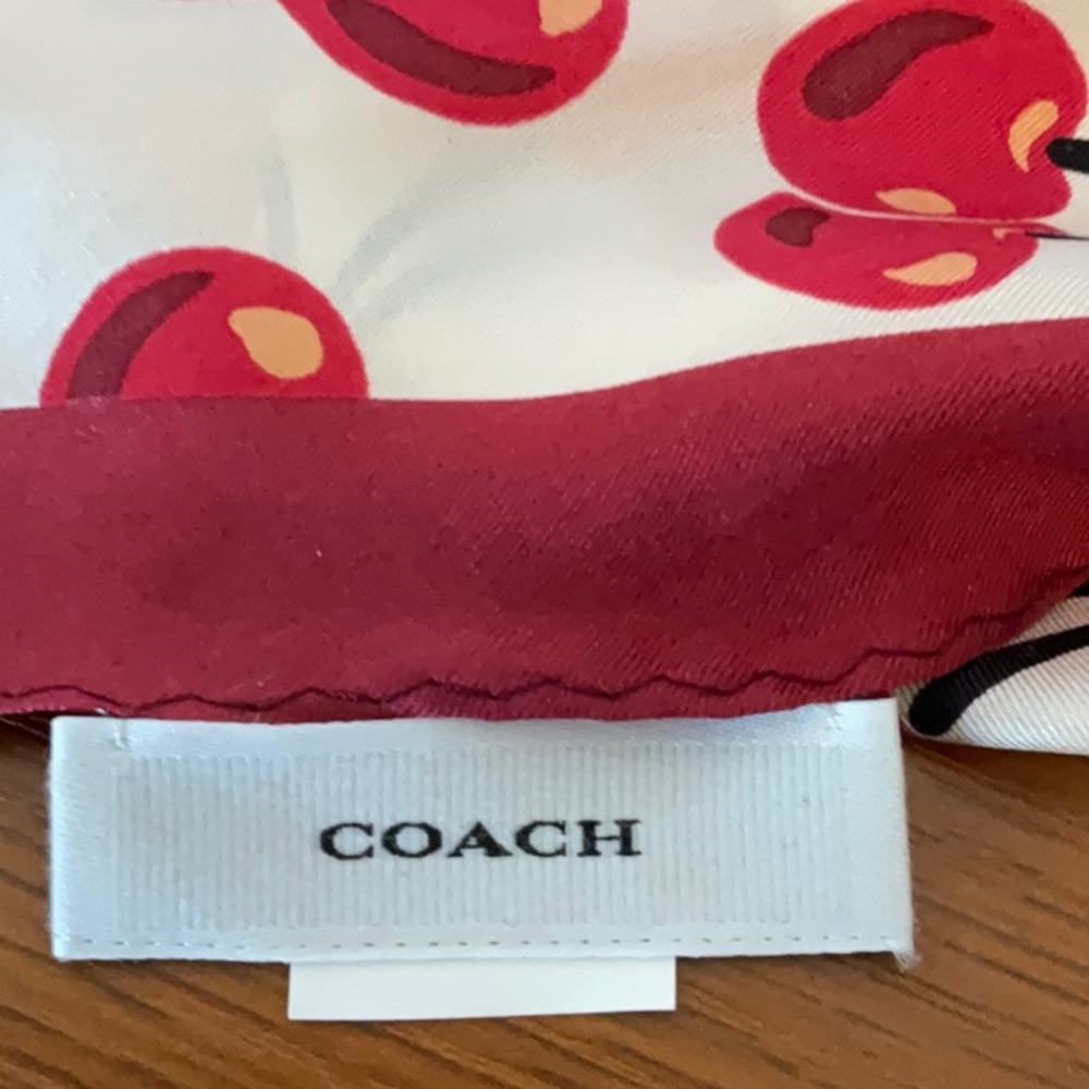 Coach Diamond Cherry Silk Scarf - Picture 3 of 10